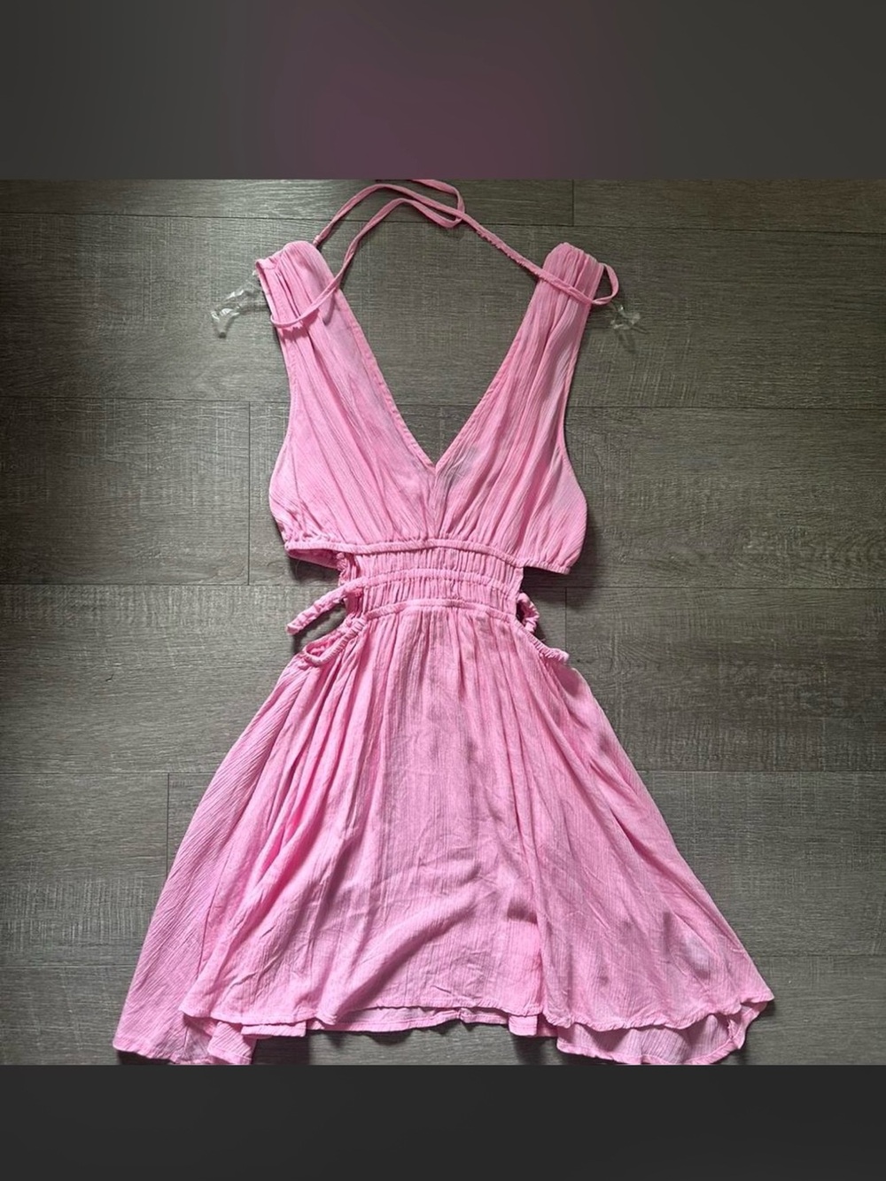 Pink Barbie Mini Dress with Cutout Waist